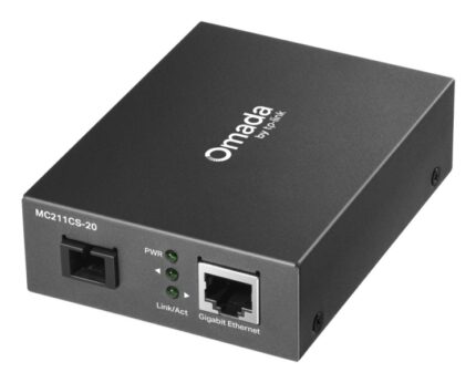 TP-Link Omada MC211CS-20 Convertitore da fibra a RJ45 - Fibra fino a 20 km - Velocità fino a 1 Gbps - Ethernet - Tecnologia WDM - Colore grigio scuro
