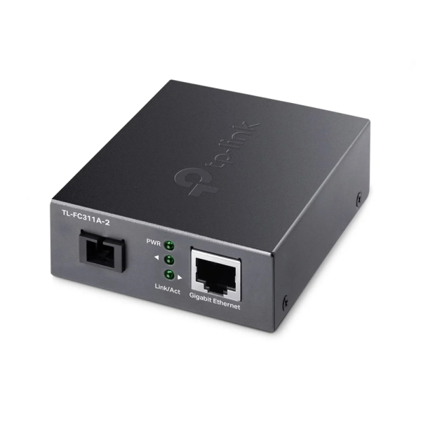 TP-Link Omada FC311A-2 Convertitore da fibra a RJ45 - Fibra fino a 2 km - Velocità fino a 1 Gbps - Auto-negoziazione - Tecnologia WDM - Colore grigio scuro