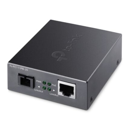 TP-Link Omada FC111PB-20 Convertitore da fibra a RJ45 - Fibra fino a 20 km - Velocità fino a 100 Mbps - Ethernet - Tecnologia WDM - Colore grigio scuro