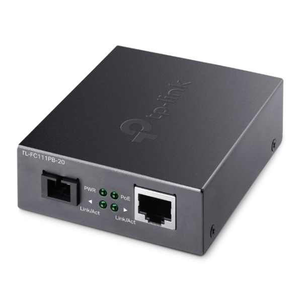 TP-Link Omada FC111PB-20 Convertitore da fibra a RJ45 - Fibra fino a 20 km - Velocità fino a 100 Mbps - Ethernet - Tecnologia WDM - Colore grigio scuro TP-Link Omada FC111PB-20 Convertitore da fibra a RJ45 - Fibra fino a 20 km - Velocità fino a 100 Mbps - Ethernet - Tecnologia WDM - Colore grigio scuro