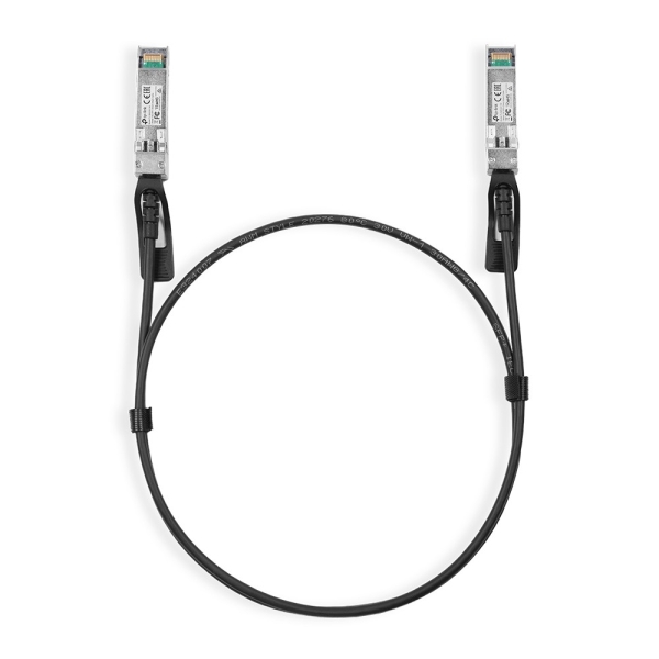 TP-Link Omada SM5220-1M Cavo di collegamento diretto da 1 m - Velocità fino a 10 Gbps - Connettore 10G SFP+ - Rame argentato - Colore: nero TP-Link Omada SM5220-1M Cavo di collegamento diretto da 1 m - Velocità fino a 10 Gbps - Connettore 10G SFP+ - Rame argentato - Colore: nero