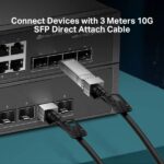 TP-Link Omada SM5220-3M Cavo di collegamento diretto da 3 m - Velocità fino a 10 Gbps - Connettore 10G SFP+ - Rame argentato - Colore: nero - immagine 3