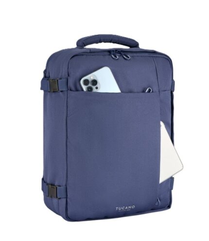 6" - Zaino da viaggio da cabina - Scomparto posteriore imbottito - Supporto per AirTag - Colore: blu