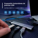 Hub Ewent EW1154 a 4 porte - 4x USB-A 3.2 Gen1 fino a 5 Gbps - Colore grigio - immagine 4