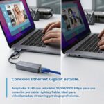 Ewent Adattatore di rete da USB-C + USB-A a Ethernet Gigabit 10/100/1000 Mbps - 15 cm - Colore grigio - immagine 4