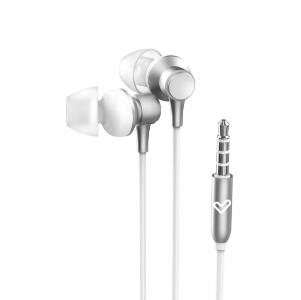 Energy Sistem Cuffie cablate metallizzate - Microfono incorporato - Controllo del volume - Colore bianco