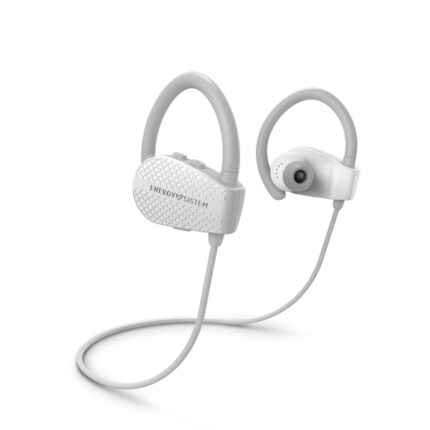 Auricolari sportivi Energy Sistem Sport 1+ - Bluetooth 5.1 - Fino a 8 ore di autonomia - Microfono con funzione vivavoce e controllo vocale - Sistema di fissaggio sicuro - Resistente al sudore - Colore bianco