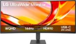 Monitor LG Ultrawide 34" curvo 1800R VA QHD 144Hz HDR10 AMD FreeSync Premium - Risposta 5ms - 21:9 - Regolabile in altezza