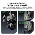 Stampante 3D aperta + unità CFS Creality Sparkx i7 Combo - Volume 26x26x25,5 cm - Fotocamera HD 720px - Sistema CFS Lite multicolore - Corpo in metallo - Velocità fino a 500 mm/s - USB, WiFi - immagine 4
