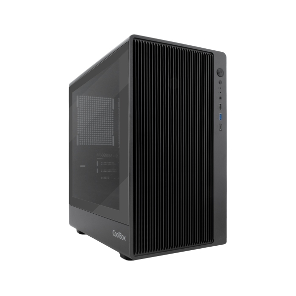 CoolBox Gaming GM350 Darkface MicroATX Tower Case - 1 x USB C 3.2 1 x USB A 3.2 1X USB A 2.0 1 x Audio + Micro - Colore nero