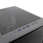CoolBox Gaming GA700 Darkface Case ATX Tower - 1 x USB C 3.2 1 x USB A 3.2 1X USB A 2.0 1 x Audio + Micro - Colore nero - immagine 4