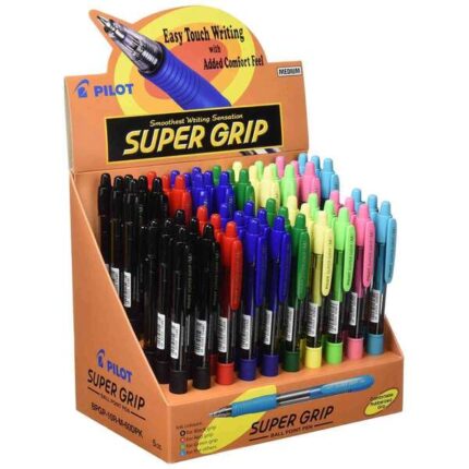 Pilot Espositore da 60 penne a sfera retrattili SuperGrip - Punta rotonda 1