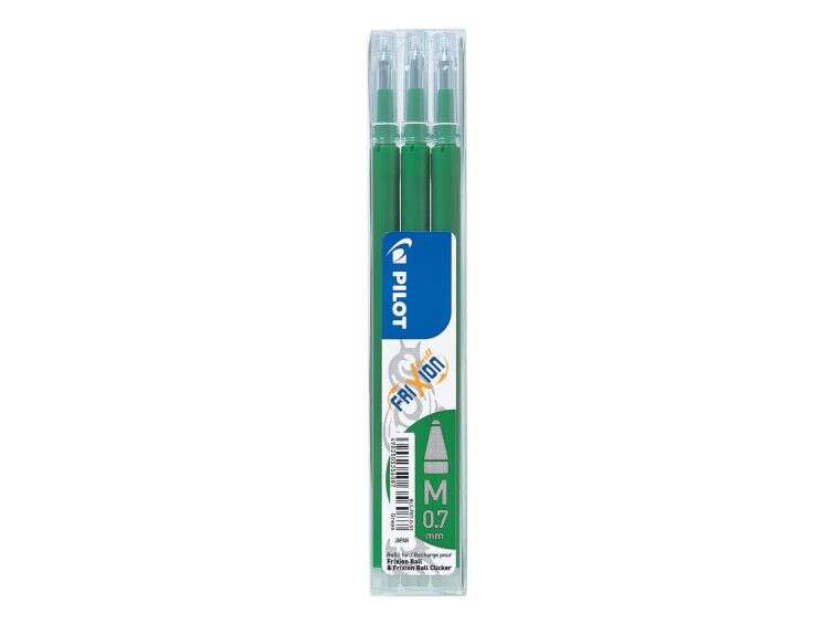 Pilot Confezione da 3 ricambi per Frixion Ball / Frixion Clicker - Inchiostro gel cancellabile - Punta a sfera 0