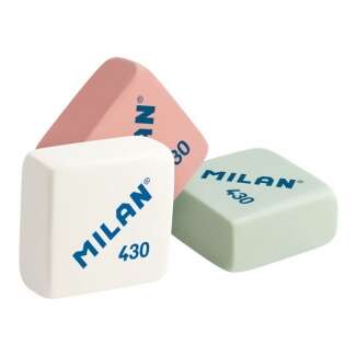 Milan 430 Gomma quadrata - a forma di briciola di pane - gomma sintetica morbida - colori assortiti
