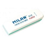 Milan Nata 612 Gomma da cancellare smussata - Plastica - Morbida - Non abrasiva - Colore bianco