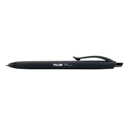 Milan P1 Touch Penna a sfera retrattile - Punta rotonda 1 mm - Inchiostro a base di olio - Scrittura fluida - 1.200 m di scrittura - Colore nero
