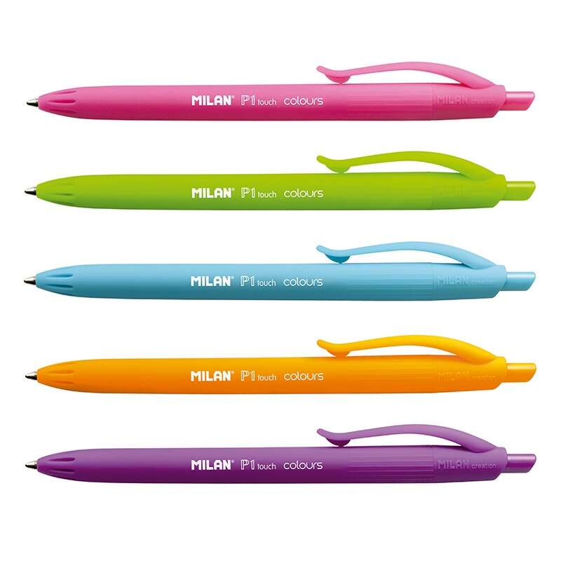 Milan P1 Touch Colours Confezione da 24 penne a sfera a scatto - Punta arrotondata 1