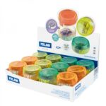 Milan Spin Espositore da 24 temperamatite con contenitore - Lama in acciaio - Colori assortiti