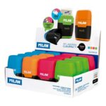 Milan Compact Fluo Espositore da 16 temperamatite - Uso Standard e Maxi - Lama in acciaio - Gomma da cancellare - Lama di sicurezza - Colori assortiti - immagine 2