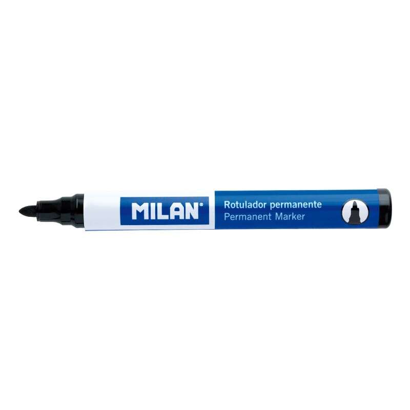 Pennarello permanente Milan - Punta rotonda 4 mm - Inchiostro a base di alcool - Colore nero