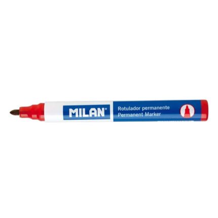 Milan Pennarello indelebile - Punta tonda 4 mm - Inchiostro a base di alcool - Colore rosso