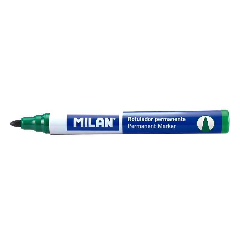 Pennarelli permanenti Milan con punta rotonda - Punta 4 mm - Inchiostro a base di alcool - Colore verde