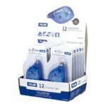 Milan Nastro correttore 5 mm x 8 m - Correzione a secco - Adatto ai mancini grazie alla rotazione di 180° della punta - Per tutti i tipi di carta - Corpo blu trasparente - immagine 2