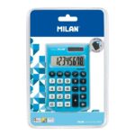 Milan Pocket Calcolatrice tascabile con display a 8 cifre - 3 tasti di memoria e radice quadrata - Tasti morbidi al tatto - Colore blu