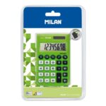 Milan Pocket Calcolatrice tascabile con display a 8 cifre - 3 tasti di memoria e radice quadrata - Tasti morbidi al tatto - Colore verde