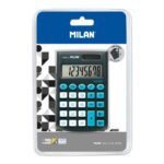 Milan Pocket Calcolatrice tascabile con display a 8 cifre - 3 tasti di memoria e radice quadrata - Tasti morbidi al tatto - Colore nero