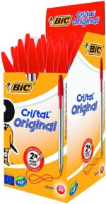 Bic Cristal Original Penna a sfera - Punta rotonda da 1,0 mm - Tratto 0,4 mm - Inchiostro a base di olio - Colore rosso - immagine 4