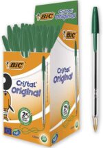 Bic Cristal Original Penna a sfera - Punta rotonda da 1,0 mm - Tratto 0,4 mm - Inchiostro a base di olio - Colore verde - immagine 4