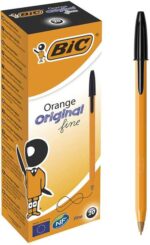 Bic Orange Original Fine Penna a sfera - Punta rotonda da 0,8 mm - Tratto da 0,30 mm - Inchiostro a base di olio - Corpo arancione - Colore nero - immagine 5
