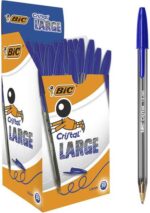 Bic Cristal Large Penna a sfera - Punta larga da 1,6 mm - Tratto da 0,60 mm - Inchiostro a base di olio - Traslucido - Colore blu - immagine 5