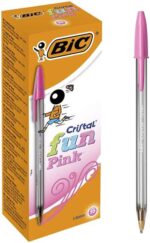 Bic Cristal Fun Penna a sfera - Punta larga da 1,6 mm - Inchiostro a base di olio - Colore rosa - immagine 3