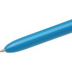 Bic 4 Colours Original Penna a sfera retrattile - Punta media da 1,0 mm - Inchiostro a base di olio - Corpo blu/bianco - 4 colori - immagine 3