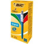 Bic 4 Colours Original Penna a sfera retrattile - Punta media da 1,0 mm - Inchiostro a base di olio - Corpo blu/bianco - 4 colori - immagine 5
