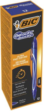 Bic Gel-Ocity Quick Dry Penna a gel retrattile - Punta media da 0