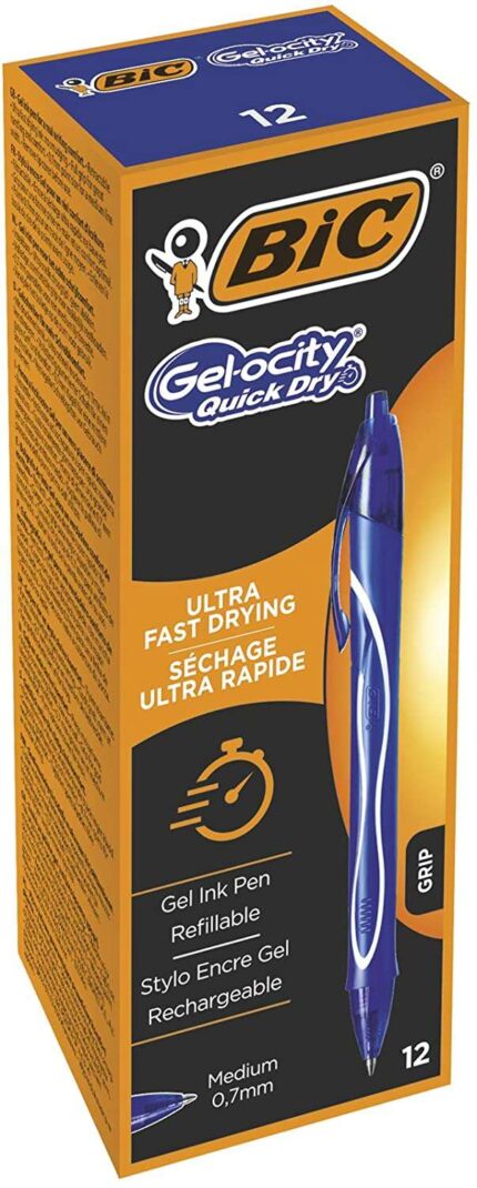Bic Gel-Ocity Quick Dry Penna a gel retrattile - Punta media da 0