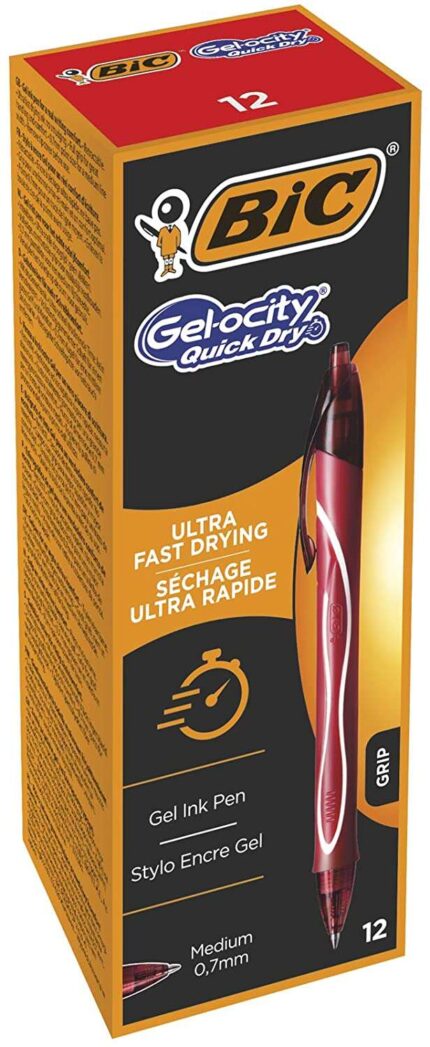 Bic Gel-Ocity Quick Dry Penna a gel retrattile - Punta media da 0