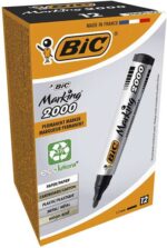 Bic Marking 2000 Ecolutions Pennarello permanente - Inchiostro a base alcolica - Ecologico - Asciugatura rapida - Colore nero