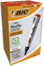 Bic Marking 2000 Ecolutions Pennarello permanente - Inchiostro a base alcolica - Ecologico - Asciugatura rapida - Colore rosso