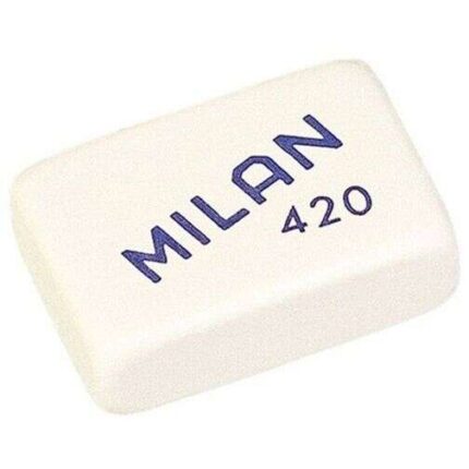 Milan 420 Gomma da cancellare rettangolare - a forma di briciola di pane - gomma sintetica morbida - colori assortiti