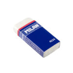 Milan 4024 Gomma da cancellare rettangolare - Pan di pane flessibile - Gomma sintetica - Fascia di cartone blu - Confezionata singolarmente - Colore bianco