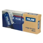 Milan 4024 Gomma da cancellare rettangolare - Pan di pane flessibile - Gomma sintetica - Fascia di cartone blu - Confezionata singolarmente - Colore bianco - immagine 2