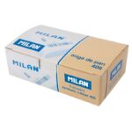 Milan 406 Gomma da cancellare di grandi dimensioni rettangolare - a forma di briciola di pane - gomma sintetica - confezionata singolarmente - colore bianco - immagine 2