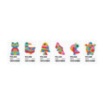 Milan 424A Gomma da cancellare rettangolare - a forma di briciola di pane - gomma sintetica - colore bianco - disegni geometrici di animali assortiti - immagine 2