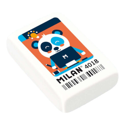 Milan 4018 Gomma da cancellare rettangolare - Briciole di pane - Gomma sintetica - Colore bianco - Disegni assortiti