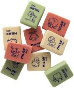 Milan 445 Gomma da cancellare rettangolare - a forma di briciola di pane - gomma sintetica - disegni per bambini - colori assortiti - immagine 3