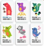 Milan 436A Gomma da cancellare rettangolare flessibile - Briciola di pane - Gomma sintetica - Disegni per bambini - Disegni assortiti